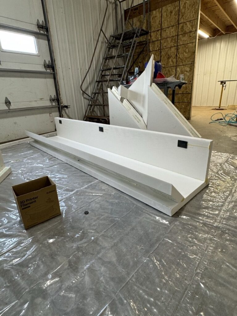Eco Foam Solutions foam wall form section on the shop floor