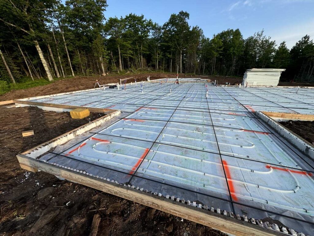 Eco Foam XPS board laid under a residential driveway slab before the pour