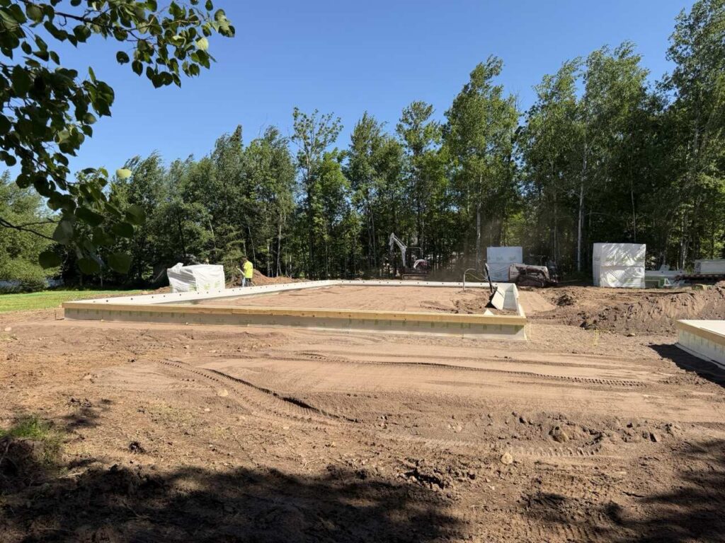 Wide angle view of a job site with Eco Foam board and forms in place