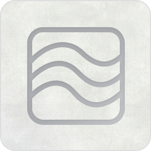 Line drawing of three wavy lines inside a rounded square